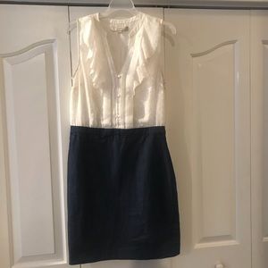 White and faux denim Loft dress
